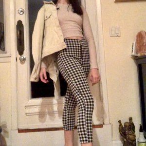 Zara Gingham Zippered Pants